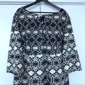 Taylor Plus Multicolor Shift Dress Boat Neck Sz 24